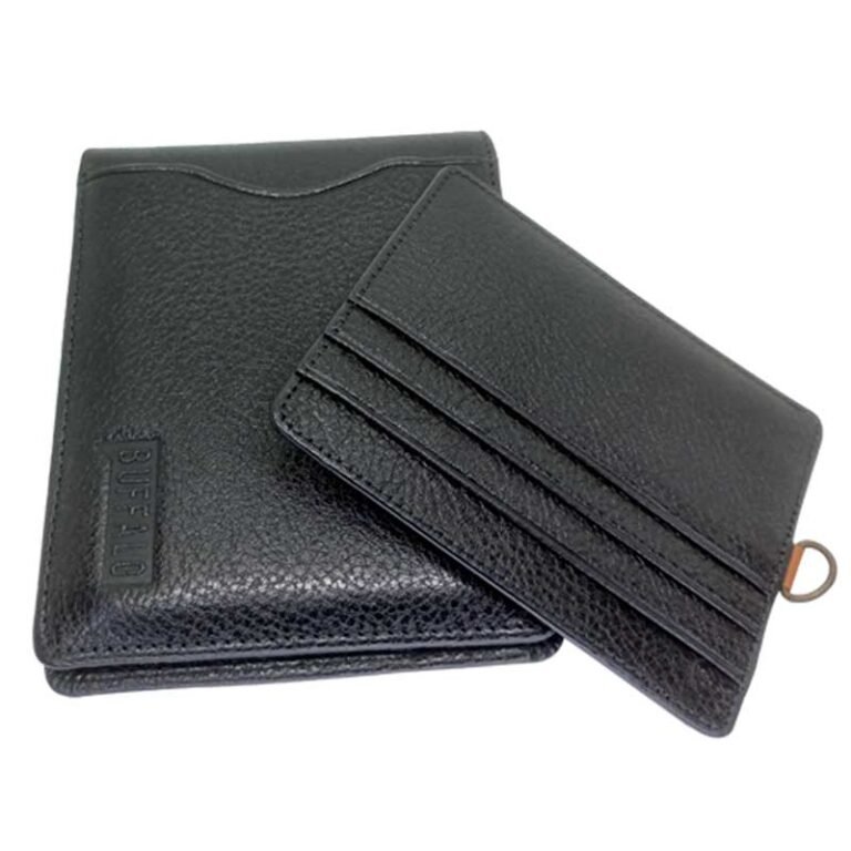 Buffalo Leather Wallet Black B69 – Front View