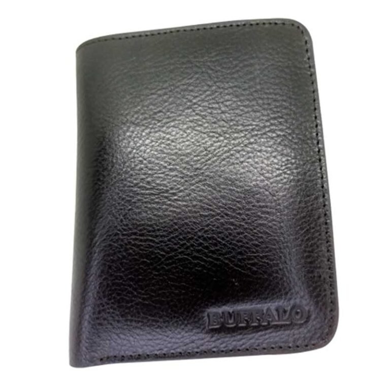 Buffalo Leather Wallet Black B17 – Front View