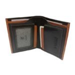 Buffalo Leather Wallet Black & Side Brown Color – Inside View