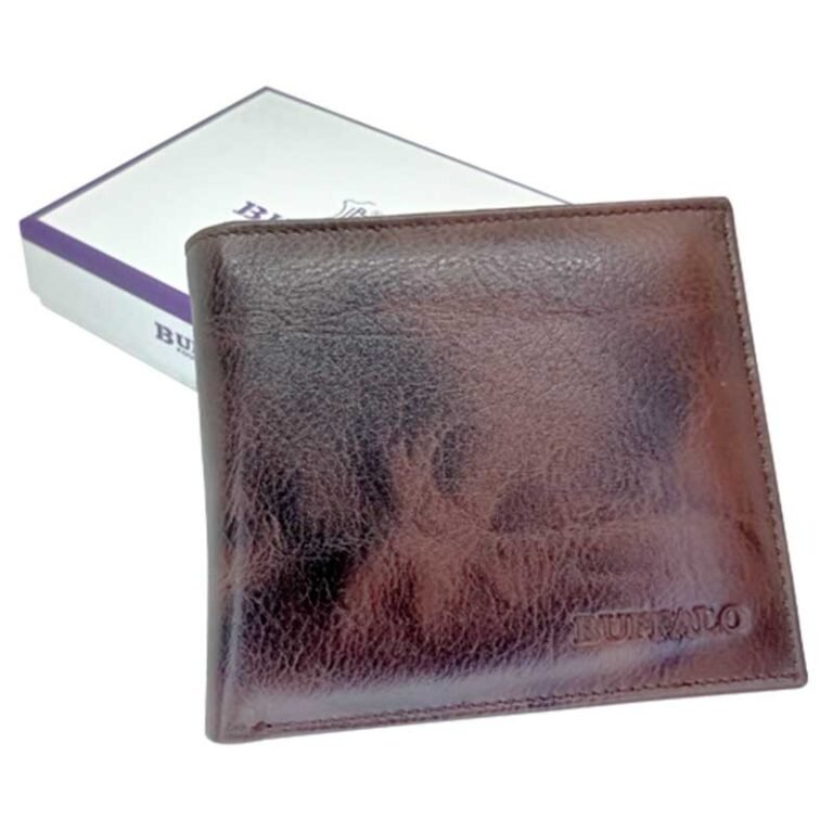 Buffalo Leather Wallet Brown B94 – Front View