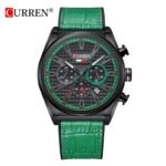 CURREN 8392 men’s chronograph analog belt watch front view in Bangladesh
