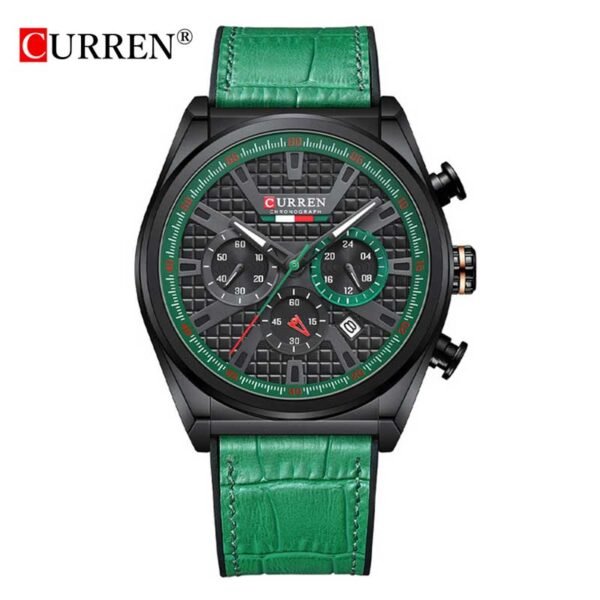 CURREN 8392 men’s chronograph analog belt watch front view in Bangladesh