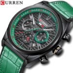 CURREN 8392 men’s chronograph analog belt watch strap closeup photo