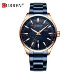 CURREN 8366 men’s stainless steel analog watch front view in Bangladesh