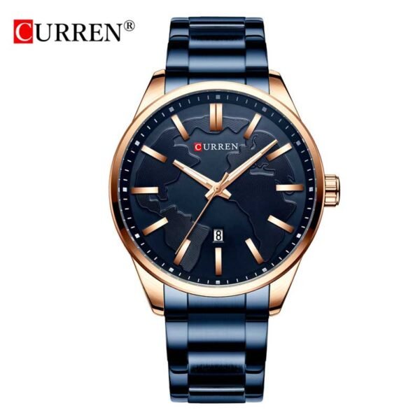 CURREN 8366 men’s stainless steel analog watch front view in Bangladesh