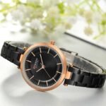 CURREN 9054 ladies quartz bracelet watch stainless steel black side design photo