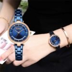 CURREN 9054 ladies quartz bracelet wrist watch Blue fashion style photo on hand