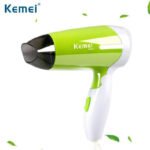 Kemei Hair Dryer Foldable Cool And Hot For Women Green