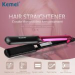 Kemei km-2113 Professional Ceramic coating Hair Straightener for women Pink