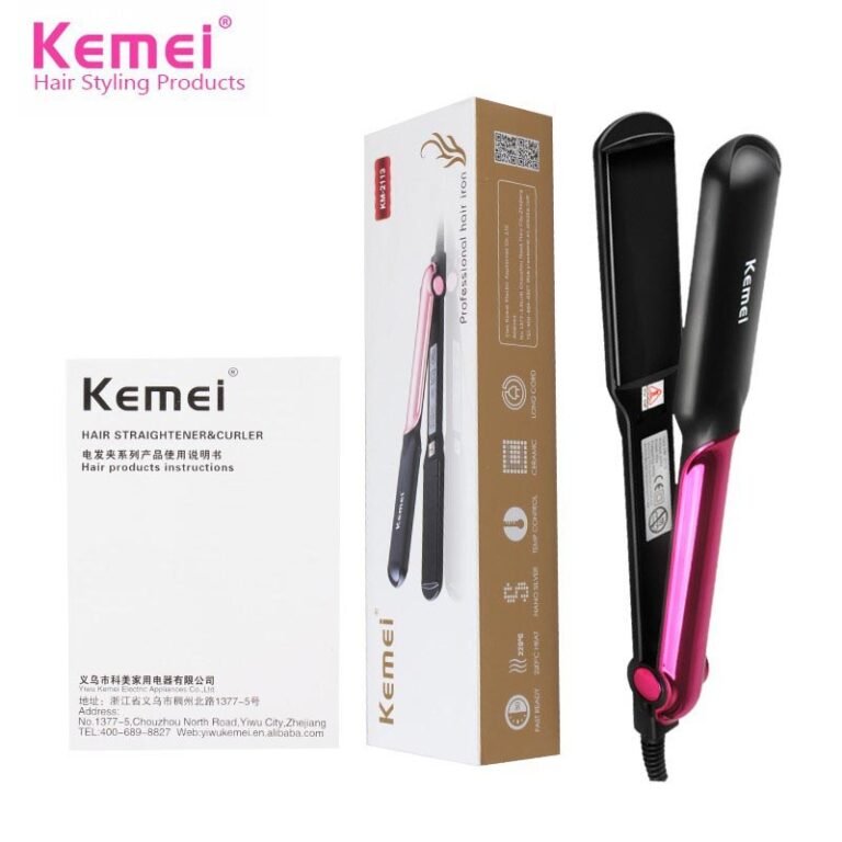 Kemei km-2113 Professional Ceramic coating Hair Straightener for women Box