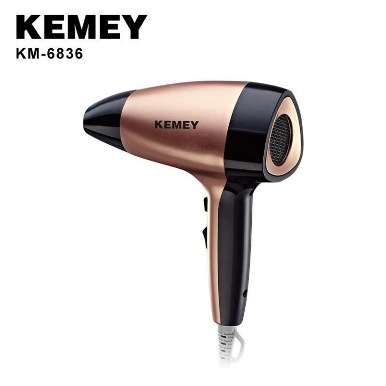Kemey Km 6836 Cool And Hot Hair Dryer For Women Gold And Black Front