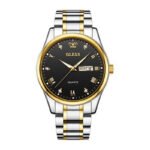 OLEVS 5563 men’s analog fashion watch with box blue gold front