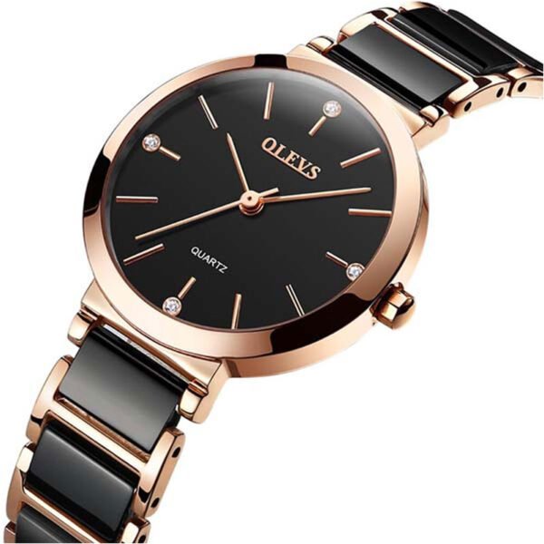 OLEVS 5877 women’s stainless steel watch strap closeup