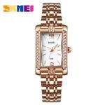 SKMEI 1690 Ladies Rose Gold Stainless Steel Watch front view in Bangladesh