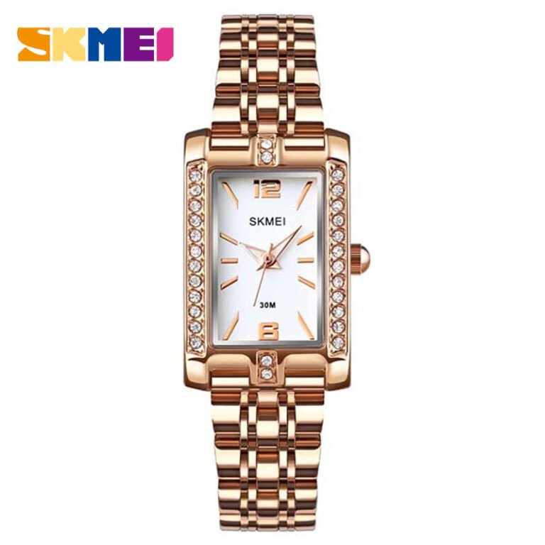 SKMEI 1690 Ladies Rose Gold Stainless Steel Watch front view in Bangladesh