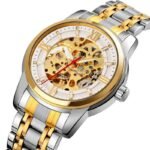 SKMEI 9222 men’s luxury automatic mechanical watch dial closeup photo