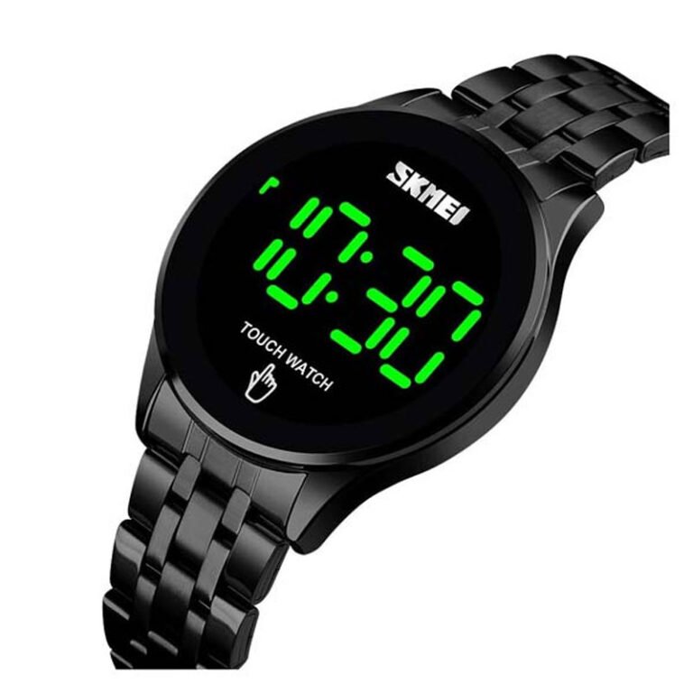SKMEI 1579 modern unisex touch screen LED digital watch closeup view